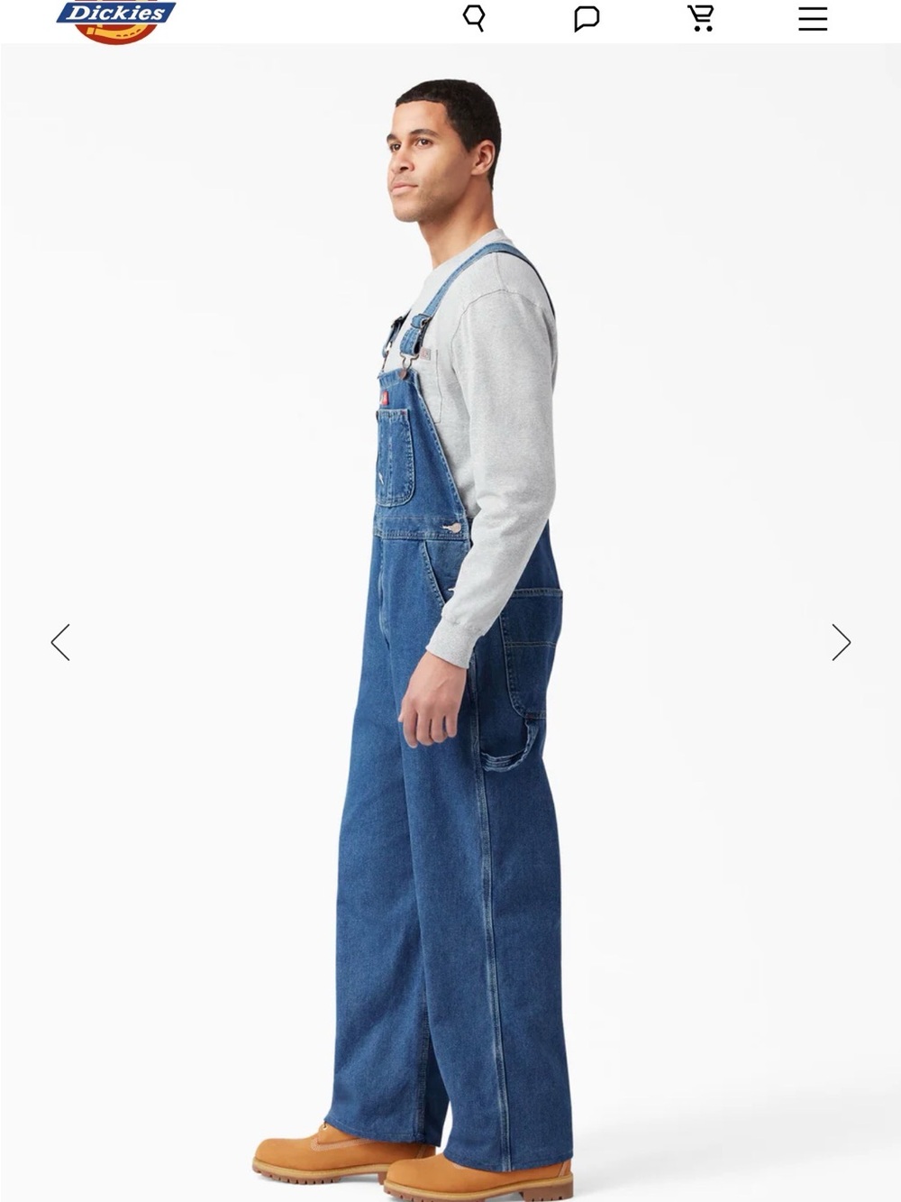 Dickies Men's Blue Relaxed Denim Overalls